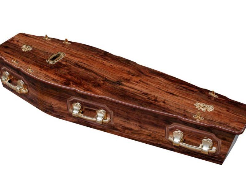 Seagrass Woven coffin with natural fibers and rustic appearance
