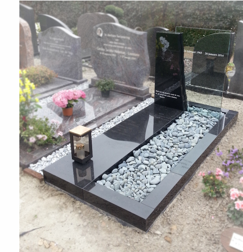 Classic Upright Granite Monument with polished face